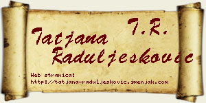 Tatjana Raduljesković vizit kartica